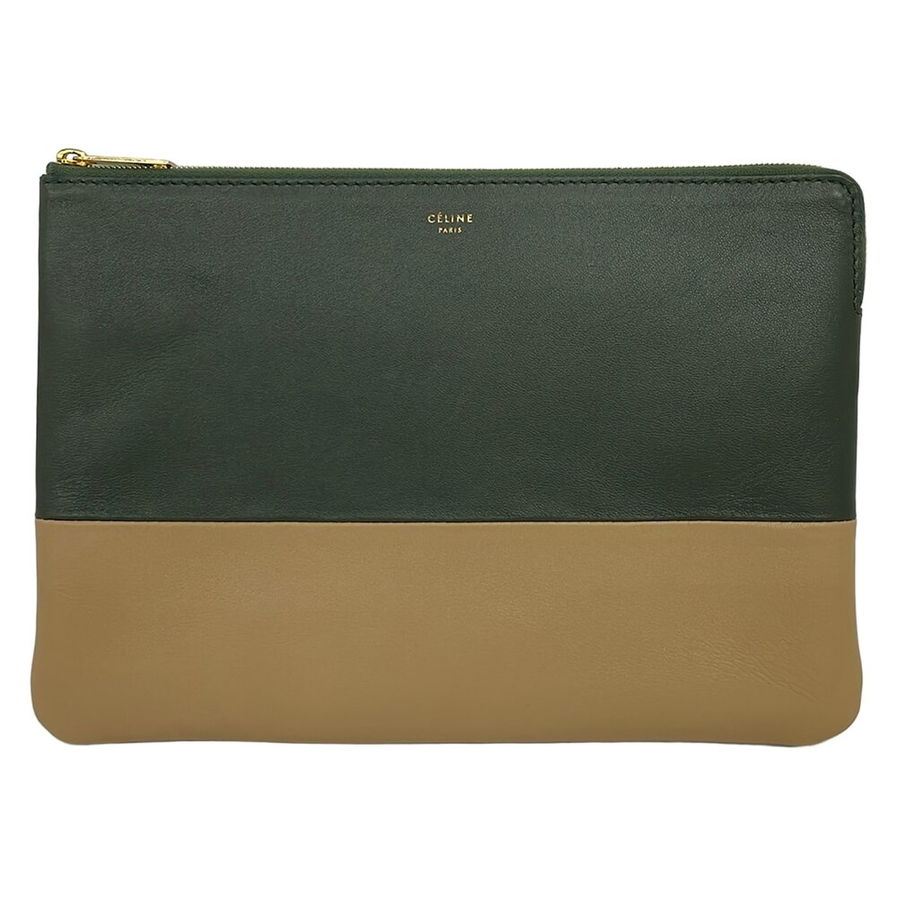 Celine Clutch Bag 100093HTM.31GN Beige Khaki